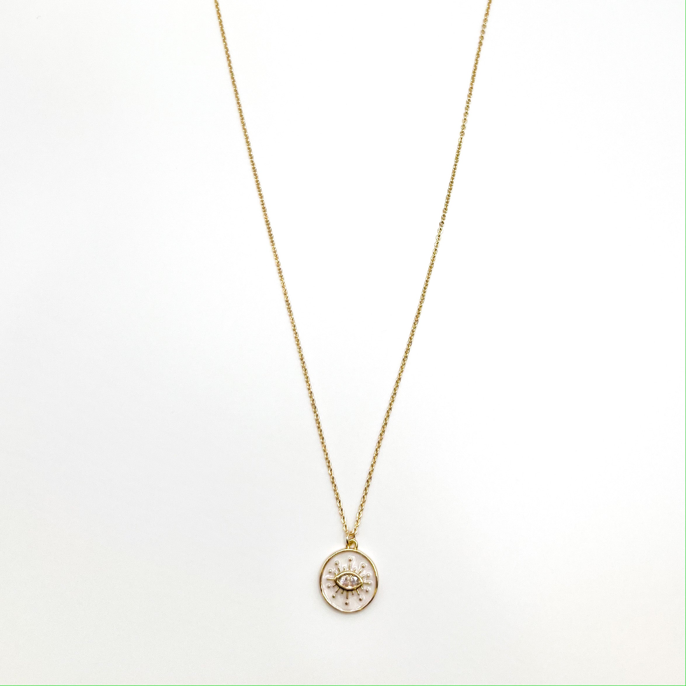 Pearlescent Protection Eye Pendant Necklace