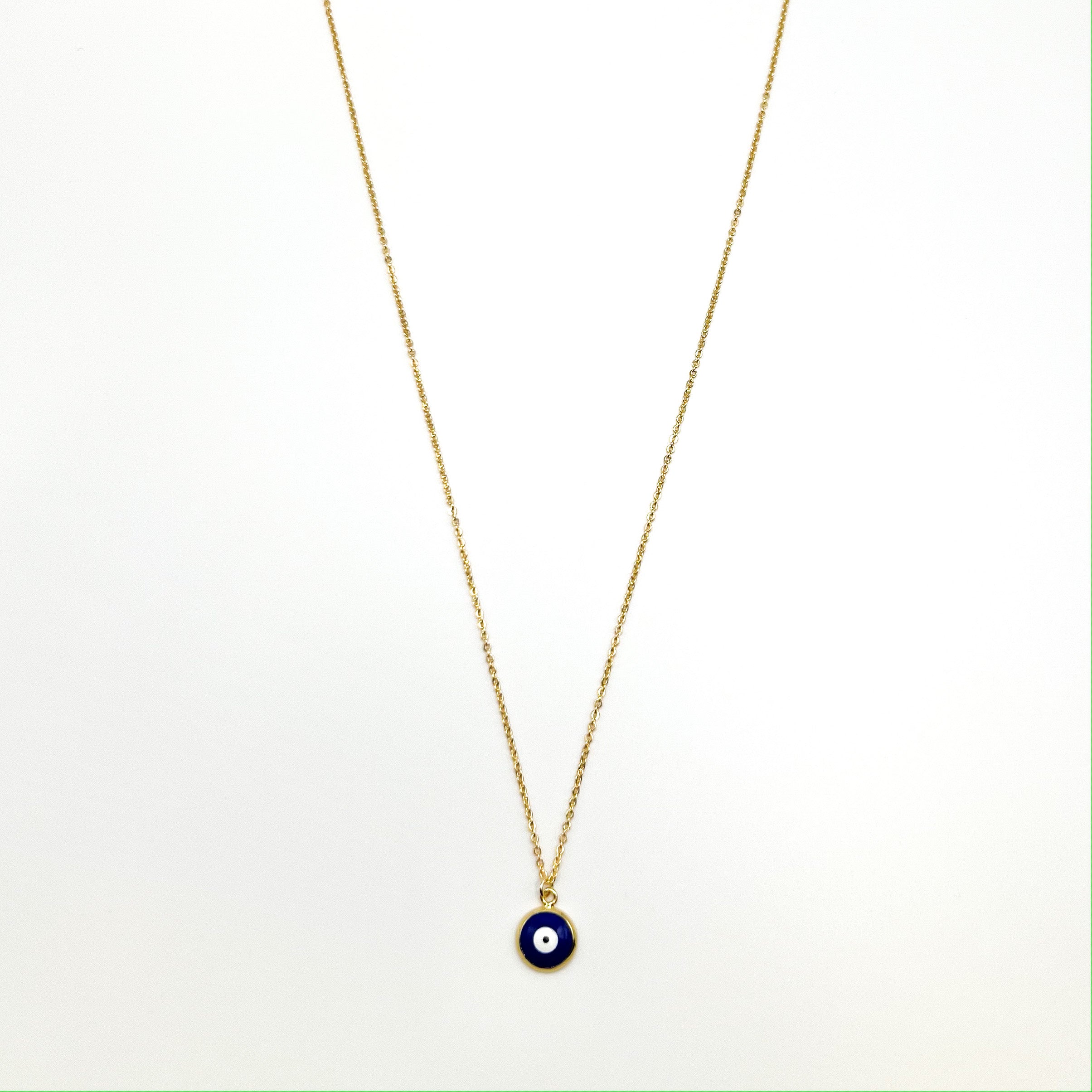 Mini Enamel Navy Pendant Necklace