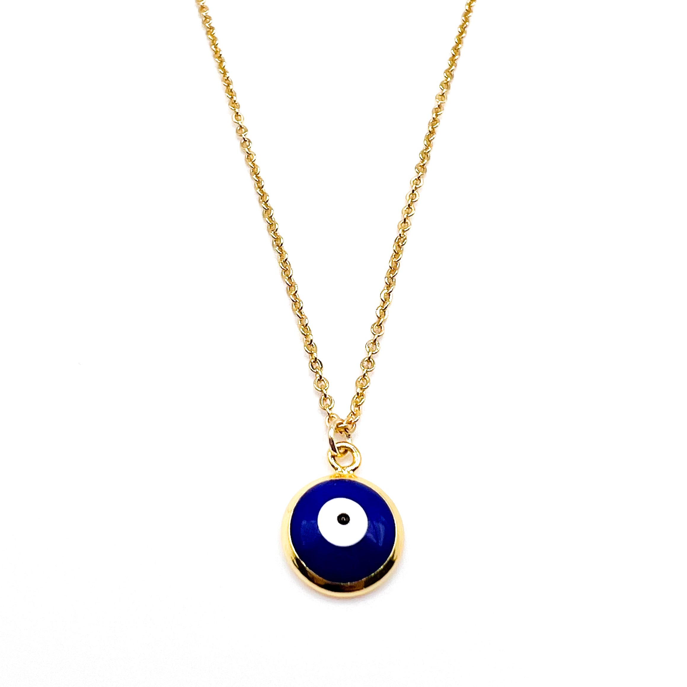 Mini Enamel Navy Pendant Necklace