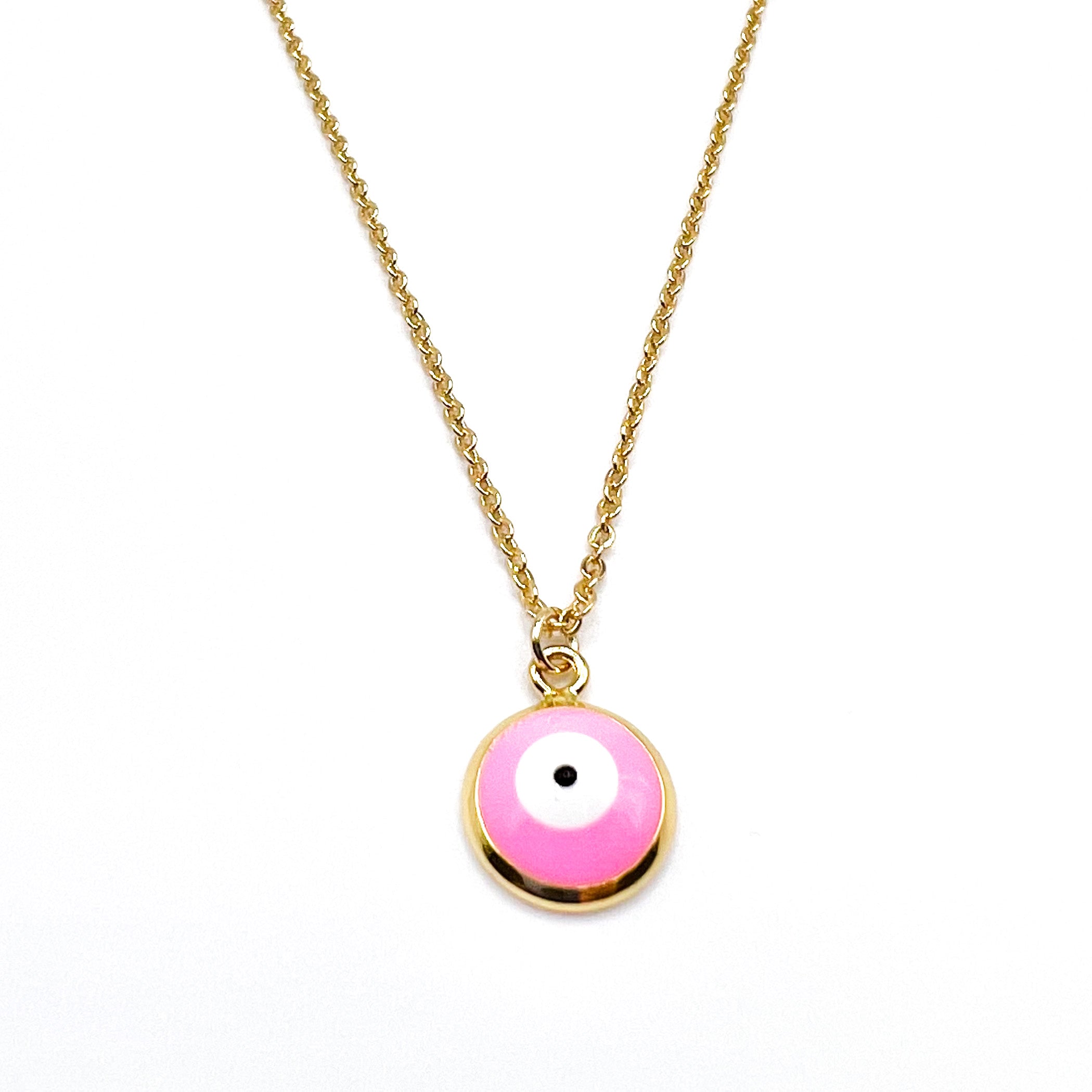 Mini Enamel Pink Pendant Necklace