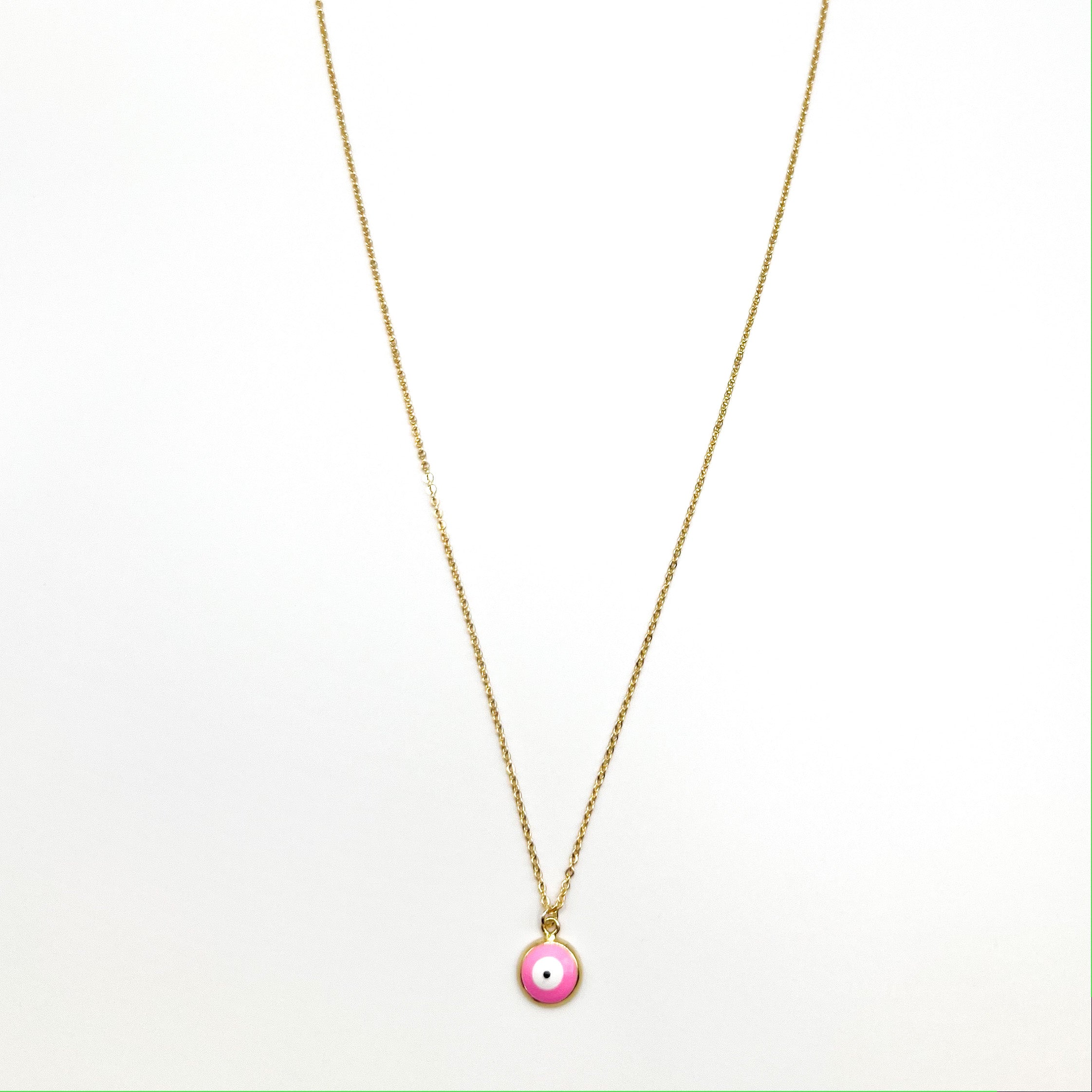 Mini Enamel Pink Pendant Necklace