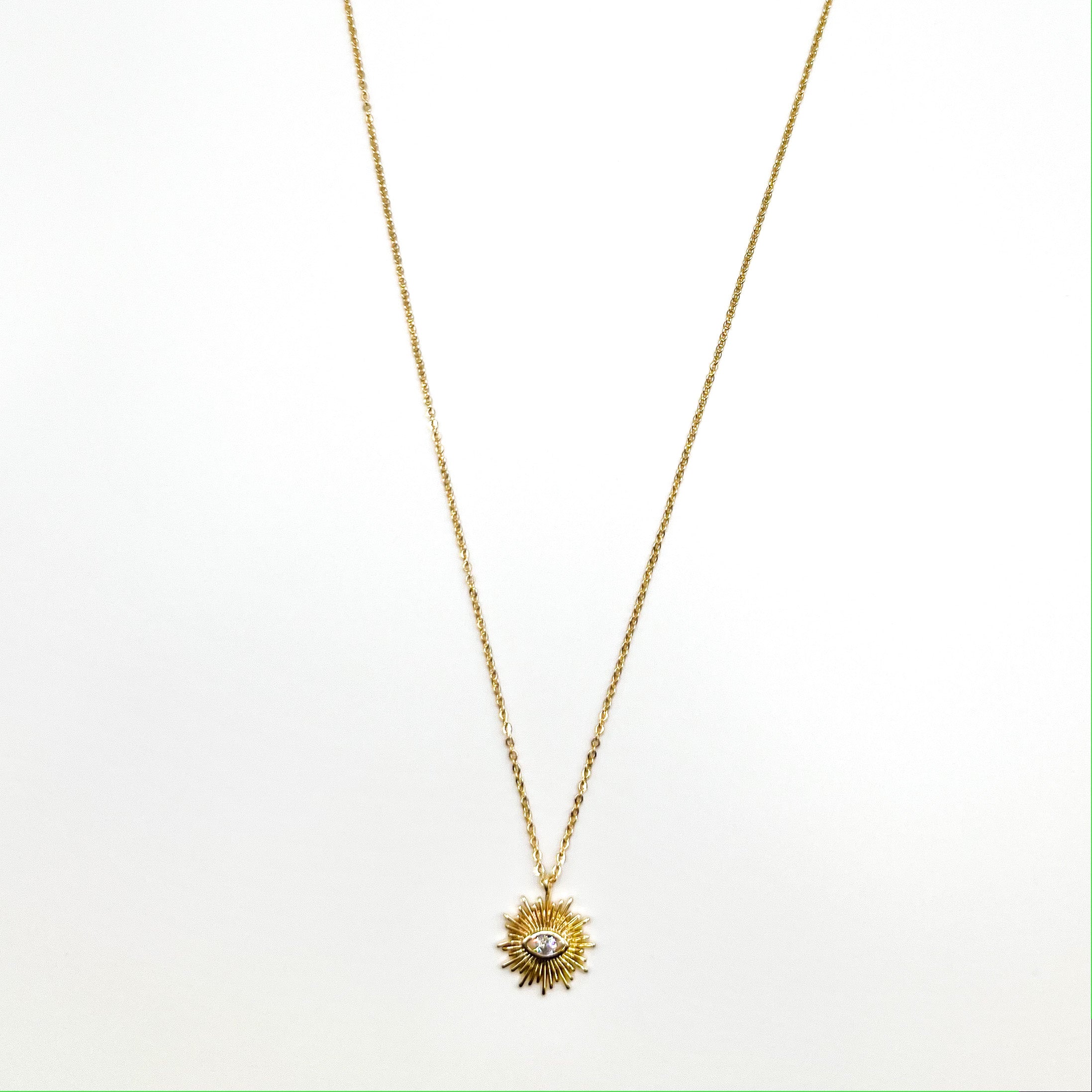 Sunburst Protection Eye Pendant Necklace