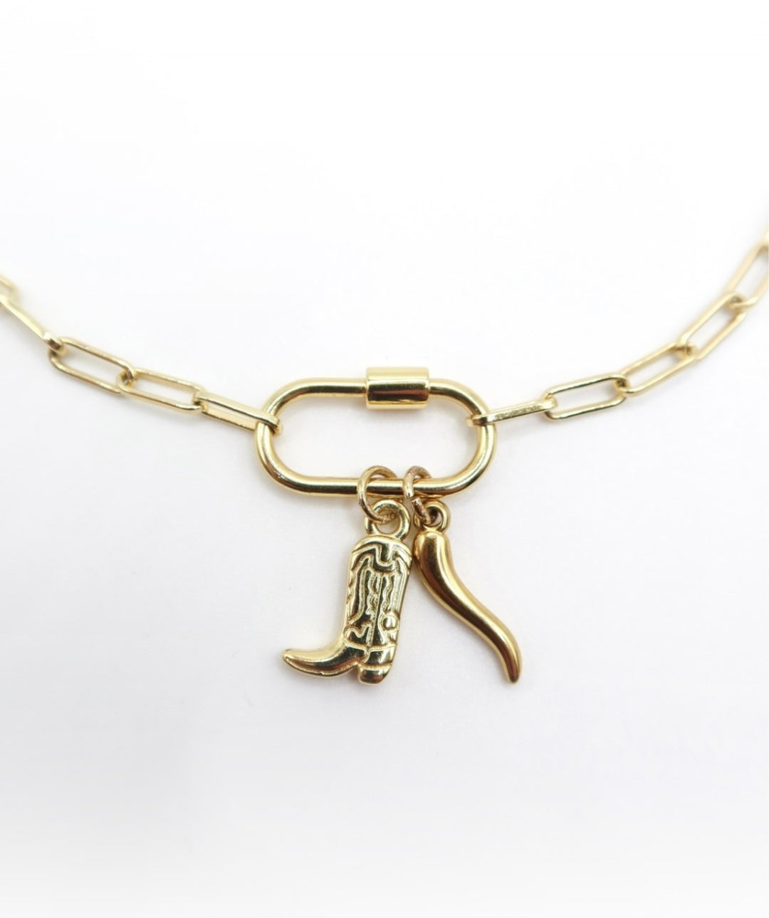 Charm Carabiner Clasp Necklace